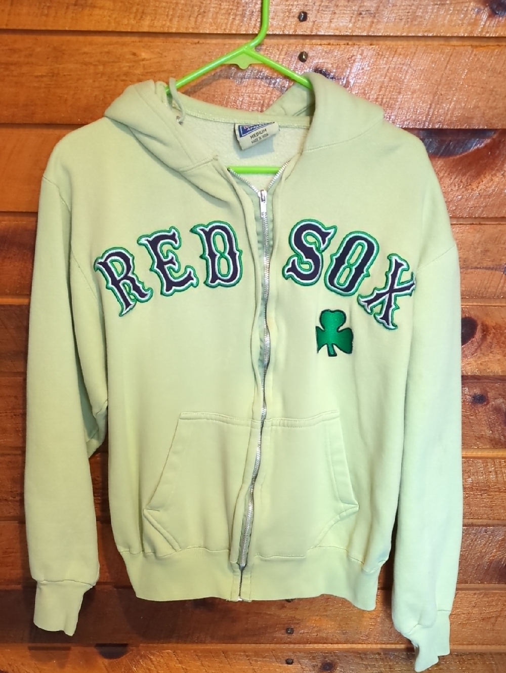 Red Sox Authentic Life Apparel Green Zip-Up Hoodie